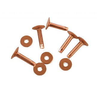 copper rivets, copper burrs, rivets and burrs, copper fasteners, saddlery hardware