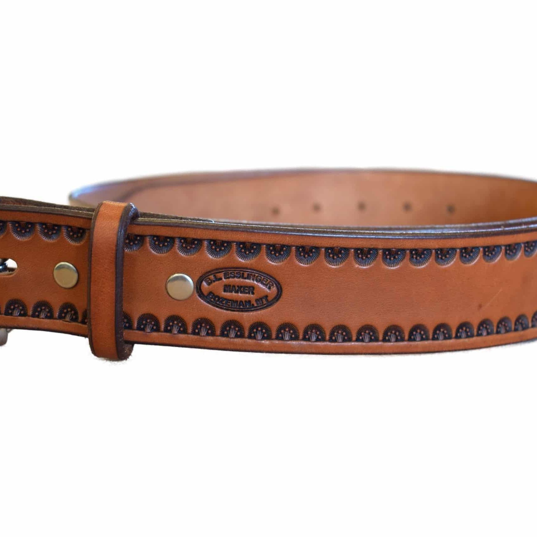 Leather Belt - 5 Seed Border Stamp | Montana Leather Company