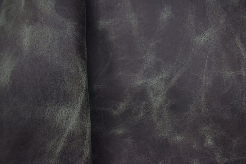 Big Sky Bison Leather - Steel Close