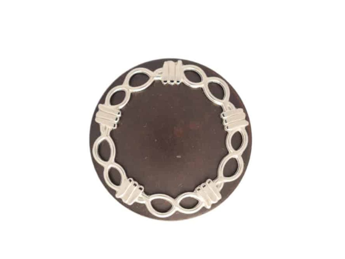 Concho à fond vissé TexHAs en argent sterling antique de 1-3/4 po