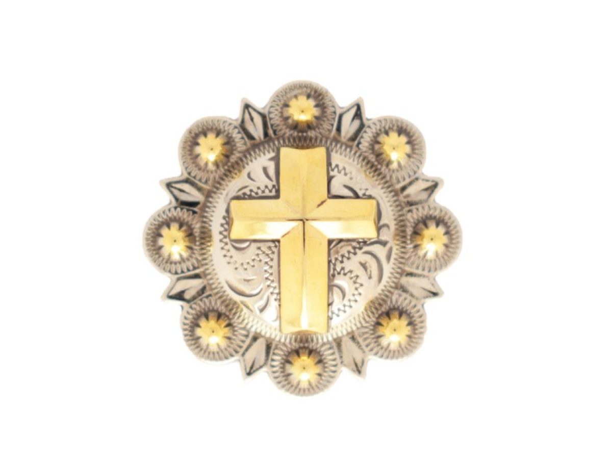 4558 Women\'s Large Cross Concho, Tan Tan Cross Concho Belt – Cynthia Elliot Boutique main image 3