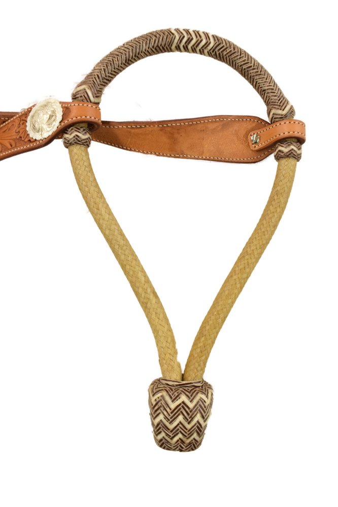 Braided Rawhide Bosal w/ Cotton Reins - Image 3