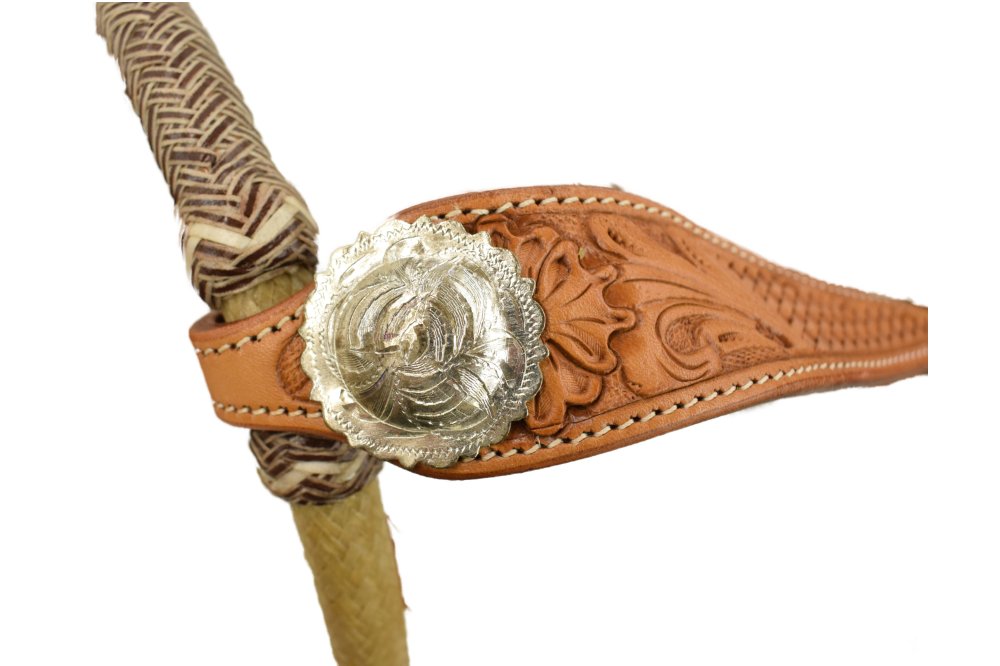 Braided Rawhide Bosal w/ Cotton Reins - Image 5