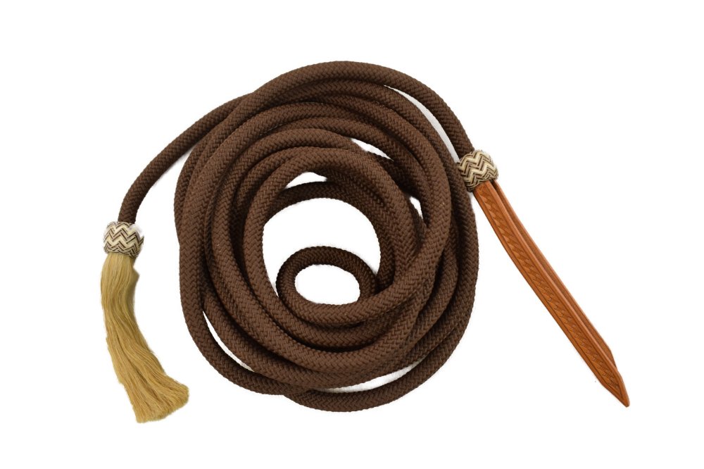 Braided Rawhide Bosal w/ Cotton Reins - Image 4