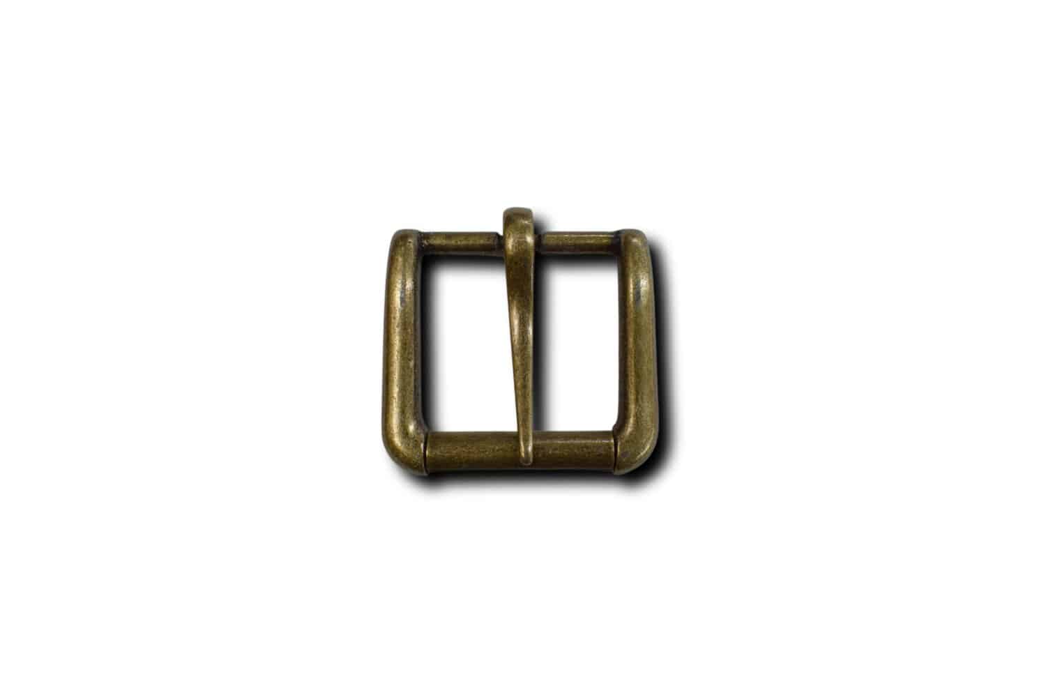 11/2" Antique Brass Square SingleTongue Buckle (3025) Montana