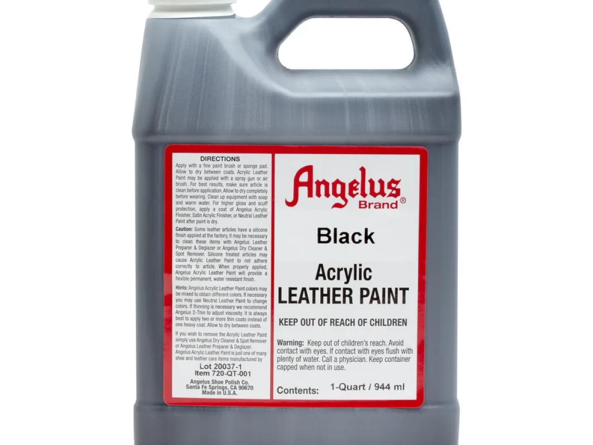 Angelus Acrylic Leather Paint Black 32 oz Montana Leather Company