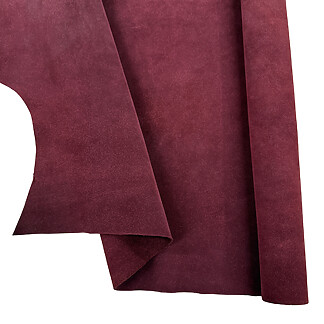 Burgundy Garment Suede Split Leather