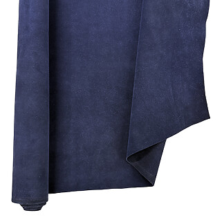 Navy Garment Suede Split Leather