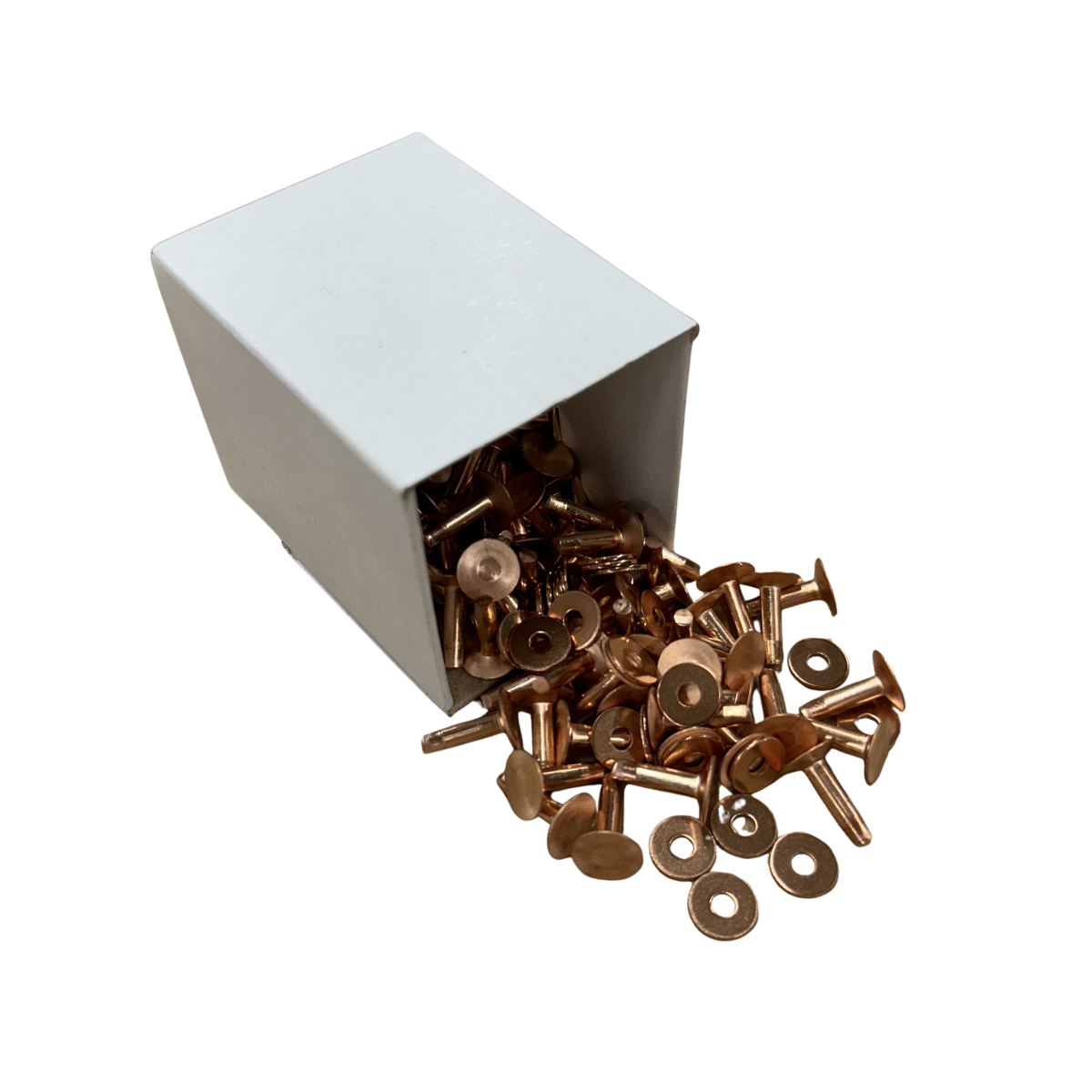 copper rivets, copper burrs, rivets and burrs, copper fasteners, saddlery hardware