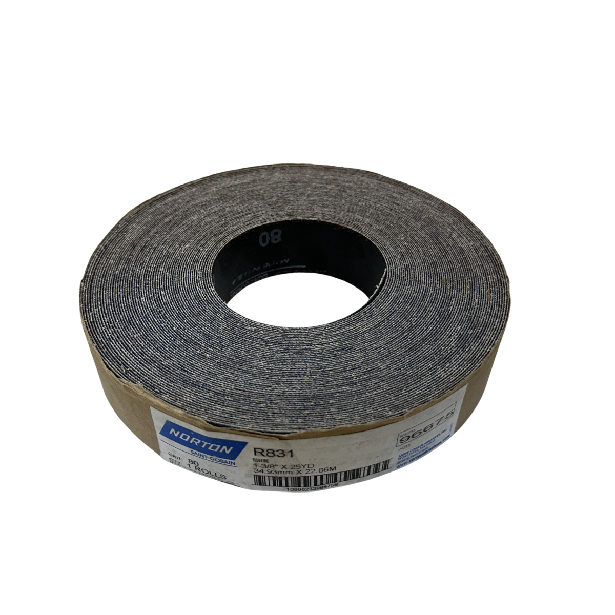 Norton Abrasives Sandpaper Rolls 1 3/8" x 25 Yd